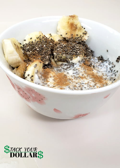 Banana Yogurt and chia seeds