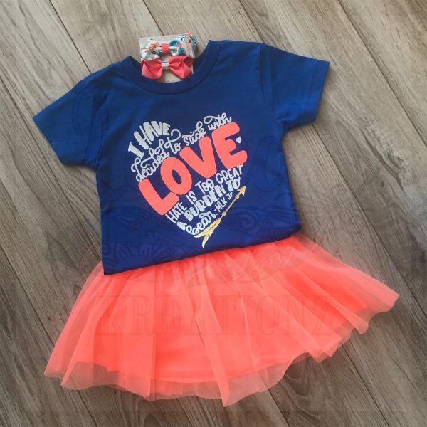 Blue and pink shirt and tutu set