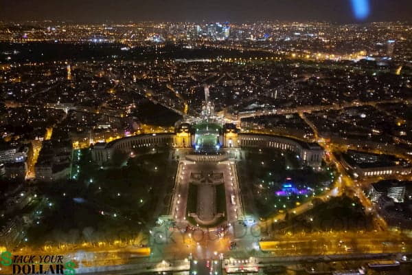 Image of Paris at night from the Eiffel Tower
